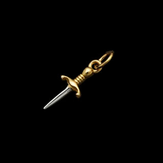 Mixed Metal Mini Dagger Charm Necklace